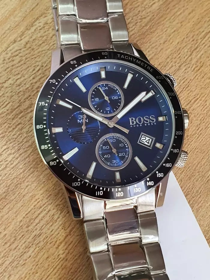 Zegarek Męski Hugo Boss Rafale 1513510 Granatowy Srebrny