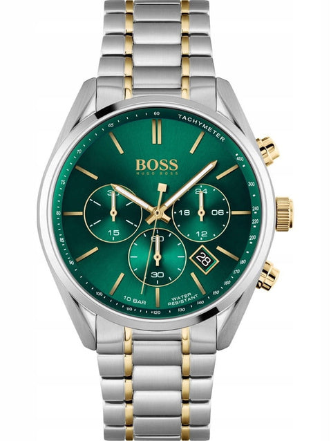 Zegarek Męski Hugo Boss Champion 1513878 Zielony Srebrno-Złoty