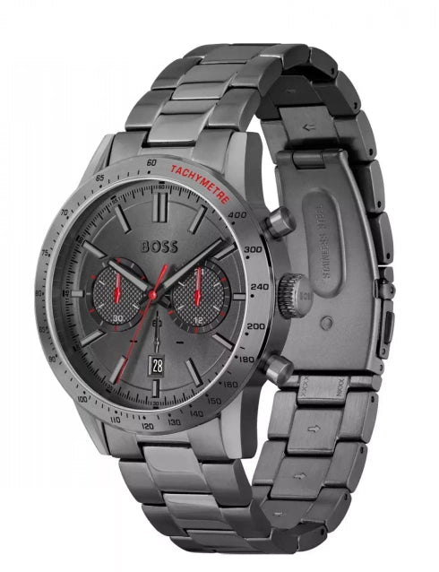 Zegarek Męski Hugo Boss Allure 1513924 Grafitowy Czerwone Indeksy