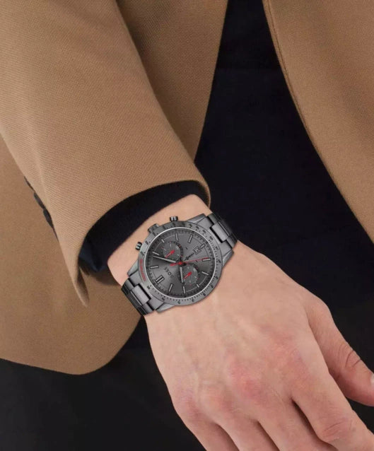 Zegarek Męski Hugo Boss Allure 1513924 Grafitowy Czerwone Indeksy