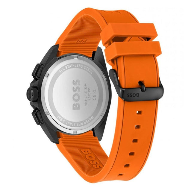 Zegarek Męski Hugo Boss Volane 1513957 Czarny Pomarańczowy Pasek